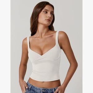 Edikted Women's White Crop Tank Top